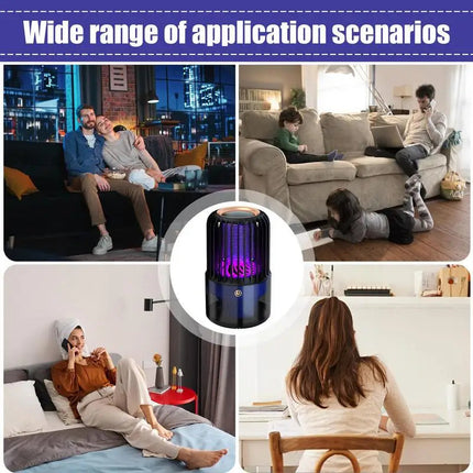 Fly Light Trap Portable Silent Fly Trap Lamp USB Rechargeable Fly