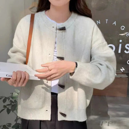Versatile Crew Neck Autumn and Winter Sweater Wool Coat 100% Pure