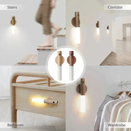 Motion Sensor Night Light 3 Colors Dimmable USB Rechargeable Portable