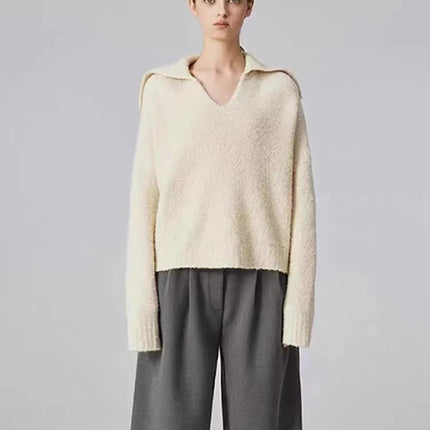 Autumn and winter new 100 cashmere sweater women's retro loose knit