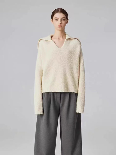 Autumn and winter new 100 cashmere sweater women's retro loose knit