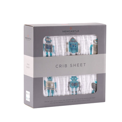 Robot Cotton Muslin Crib Sheet