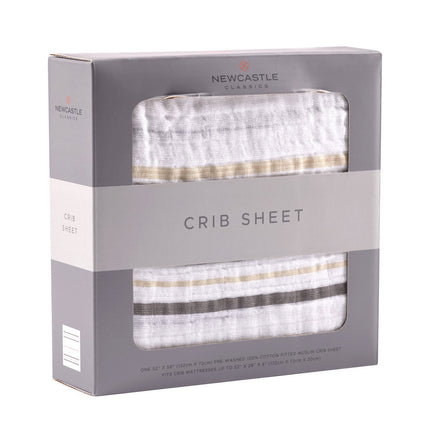 Grey Stripe Crib Sheet