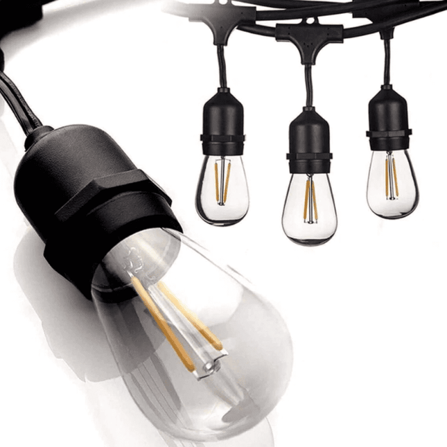 SL101 LED Low Voltage Bistro String Lights 48 FT Outdoor Weatherproof