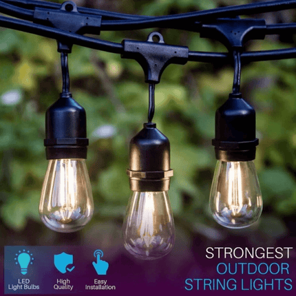 SL101 LED Low Voltage Bistro String Lights 48 FT Outdoor Weatherproof