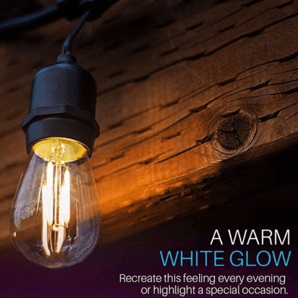 SL101 LED Low Voltage Bistro String Lights 48 FT Outdoor Weatherproof