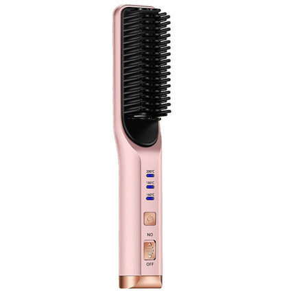 Portable Hair Straightener Curling Wireless Ion Comb USB Charge