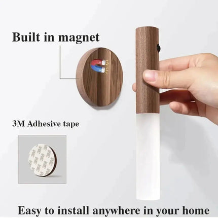 Motion Sensor Night Light 3 Colors Dimmable USB Rechargeable Portable