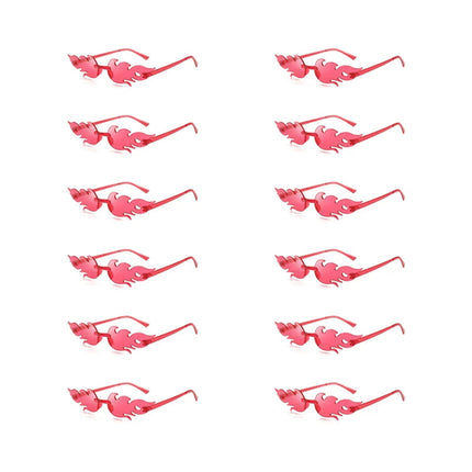 12 PCS  Flame Shaped Sunglasses