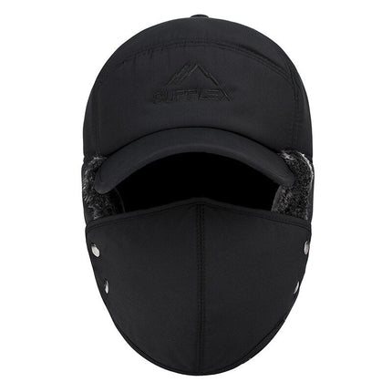 Men's Ear Protection Face Bomber Hats Thicker Plus Velvet Warm Women