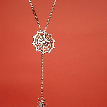 18k Gold Spider Necklace | Spider Charm Pendant | Halloween Necklace