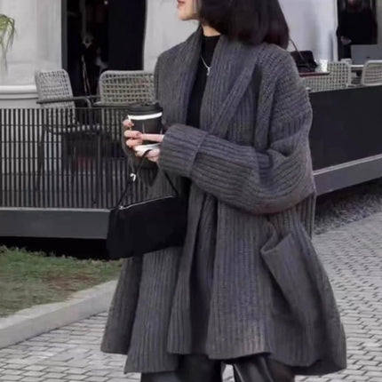 Autumn/Winter Thickened 100% Pure Wool Women's Turn-down Collar