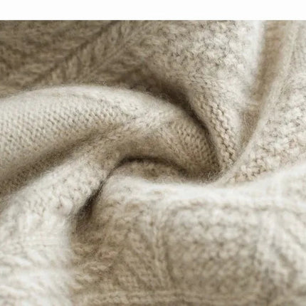 new autumn and winter cashmere twisted floral women's round neck