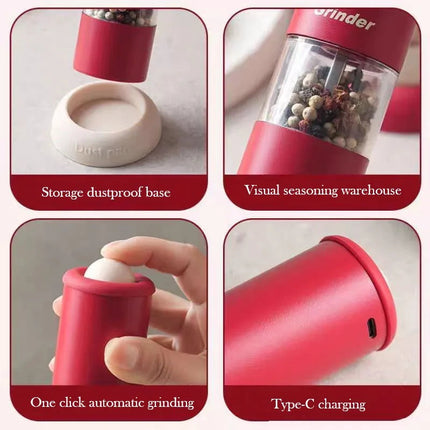 Electric Salt and Pepper Grinder Rechargeable Automatic Pepper Mill