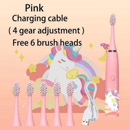 Kids Sonic Electric Toothbrush Colorful Cartoon For Kids Ultrasonic