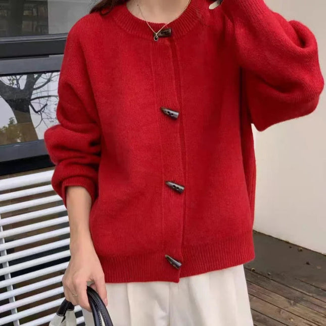 Versatile Crew Neck Autumn and Winter Sweater Wool Coat 100% Pure