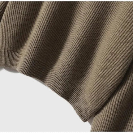 100% pure cashmere sweater women's half zip stand collar thick loose
