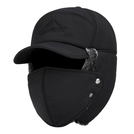 Men's Ear Protection Face Bomber Hats Thicker Plus Velvet Warm Women