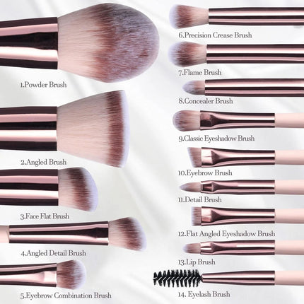 Versatile Luxurious Makeup Brush Set with Mini LED Light Mirror -