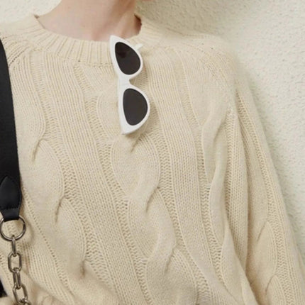 European autumn and winter cashmere sweater women's crewneck twist