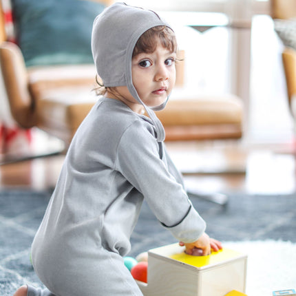 Smart Footed One-Piece + Bib - Gray