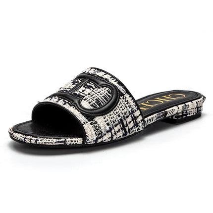 Women's Slippers yellow New Fabric Fashion Flat Sandals