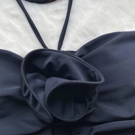 Black rose one piece swimsuit