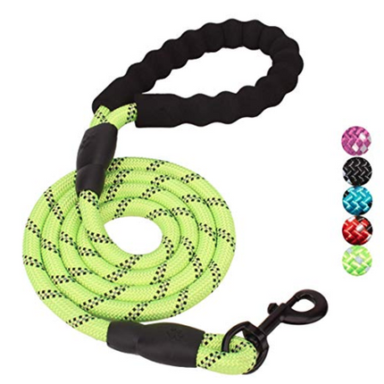5 FT Leash With Comfortable Padded Handle and Reflective Threads