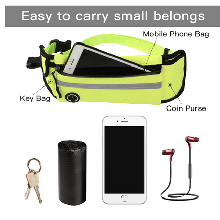 Dog Leash, Black 3 Pockets Waist Belt