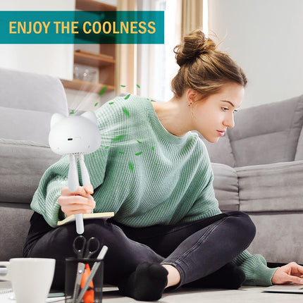 Electric Mini Portable Fan Rechargeable Turbo Desktop Neck Hand
