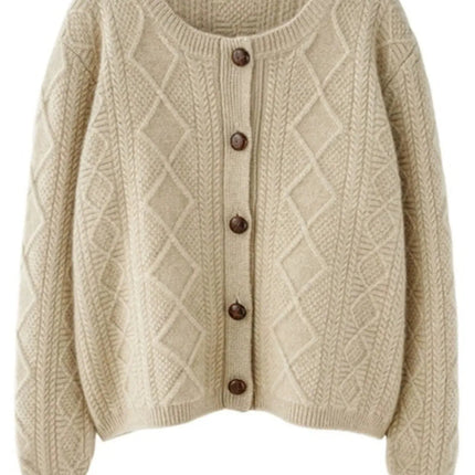 new autumn and winter cashmere twisted floral women's round neck
