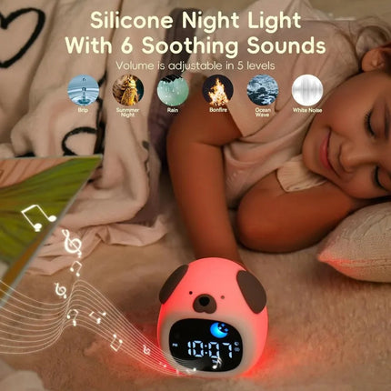 Alarm Clock for Teenager Puppy-Shape Toddler Sleep Training Clock Cute