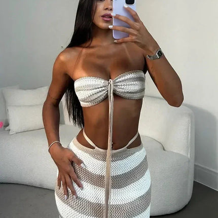 Crochet two Piece swimwear cover up