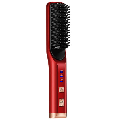 Portable Hair Straightener Curling Wireless Ion Comb USB Charge