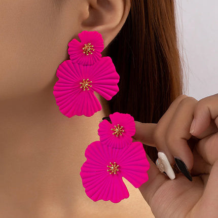 Big Flower Drop Earrings