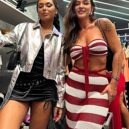 Crochet two Piece swimwear cover up