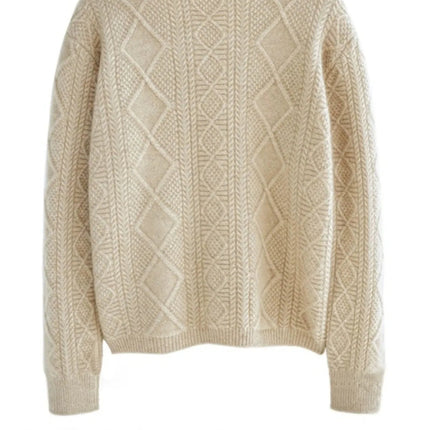 new autumn and winter cashmere twisted floral women's round neck