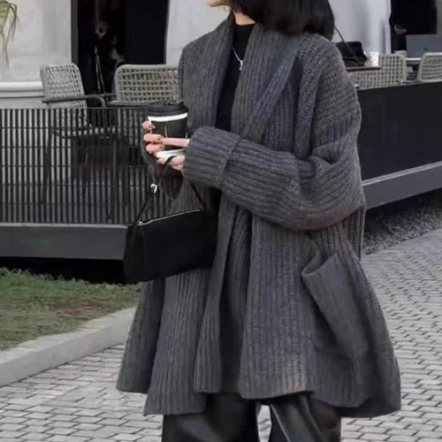 Autumn/Winter Thickened 100% Pure Wool Women's Turn-down Collar