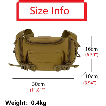1000D Waterproof Oxford Men's Belt Fanny Pack Shoulder Messenger Bag
