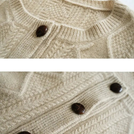 new autumn and winter cashmere twisted floral women's round neck