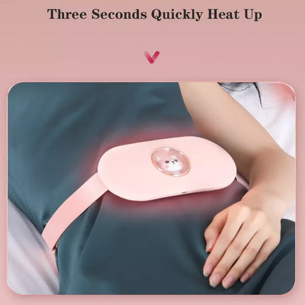 Cordless Massage Heating Pad Vibration Warm Waist Belt Smart Massager
