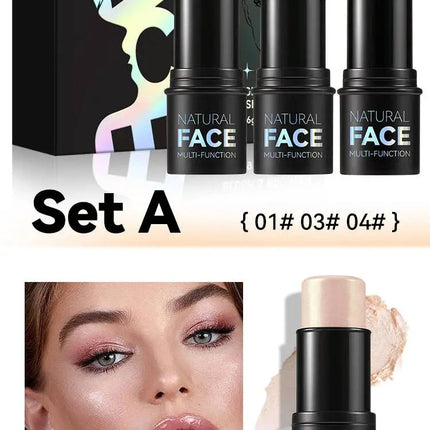 MLSMILE Highlight Contour 3-pack For 3D Makeup Brightening Skin Tone
