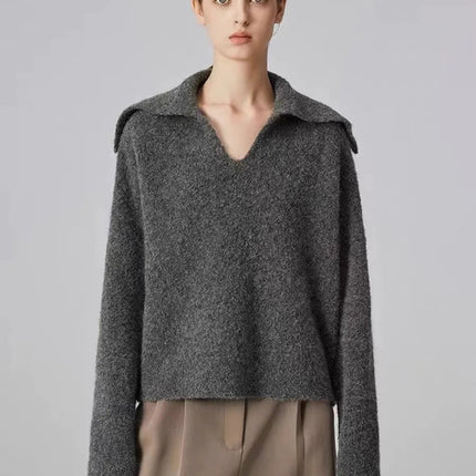 Autumn and winter new 100 cashmere sweater women's retro loose knit