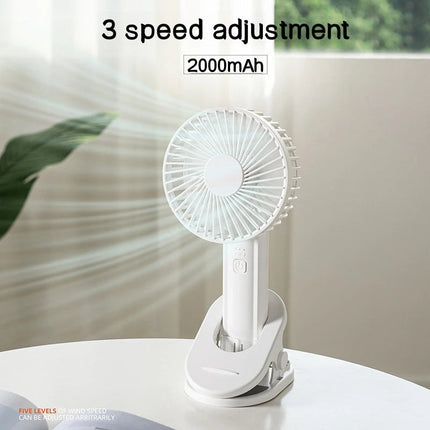 Portable Mini Hand Clip Fan USB Charging Quiet Desktop Electric Fan