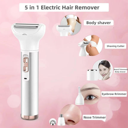 5 in 1 Electric Razor for Women Removal for Body Nose Hair Trimmer