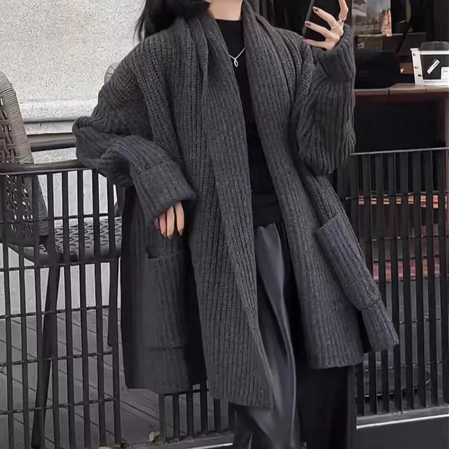 Autumn/Winter Thickened 100% Pure Wool Women's Turn-down Collar