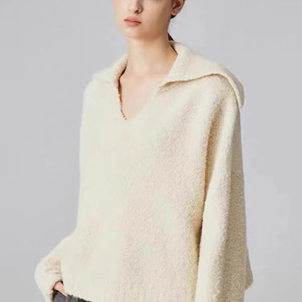 Autumn and winter new 100 cashmere sweater women's retro loose knit