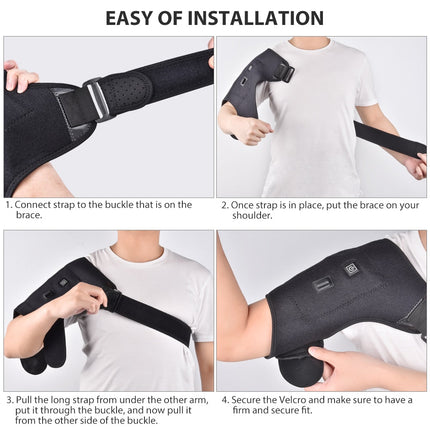 Electric Heat Therapy Adjustable Shoulder Brace Back Support Belt