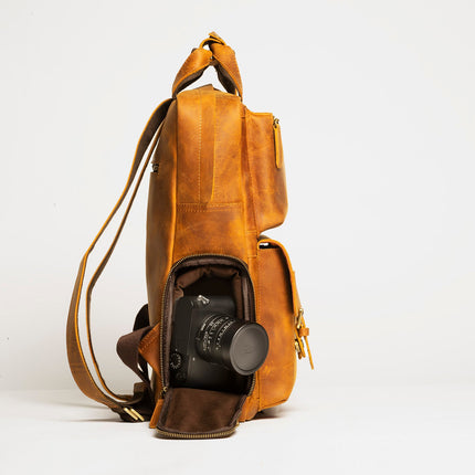 The MANN Bag | Large Capacity Leather Camera Backpack