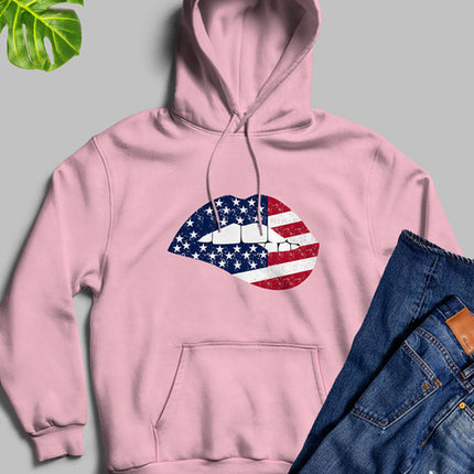 USA FLAG LIPS American Flag Lips Hoodie